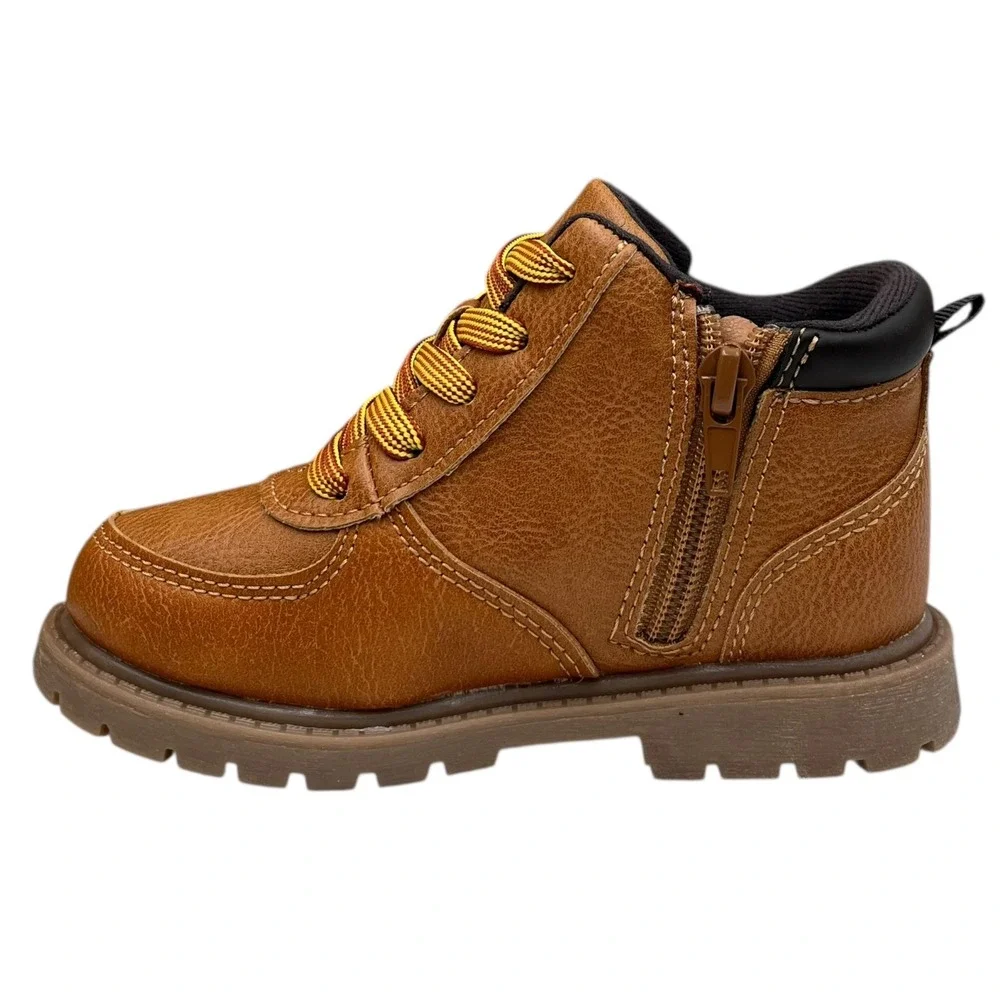 Carter's‎ Little Boys Boston Fashion Ankle Boot Size 11 Brown-Tan  Slip-on Style